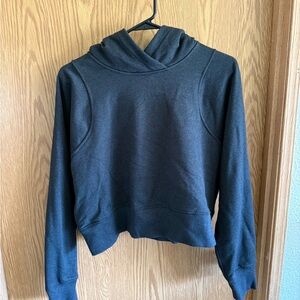 lululemon athletica Black Cropped Hooded Pullover